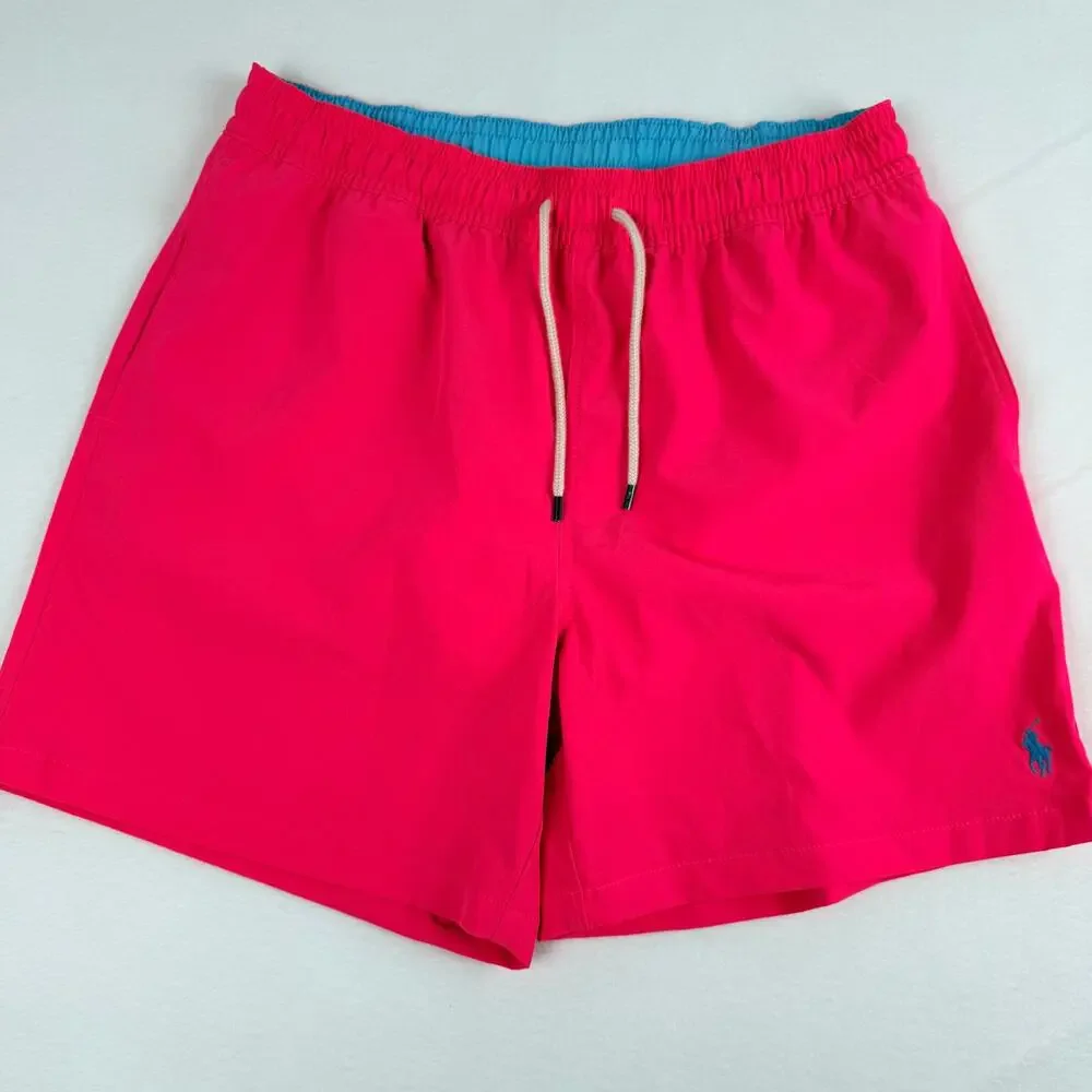 Polo Ralph Lauren Men's 5.75 -in. Traveler Swim Trunks NEON PINK